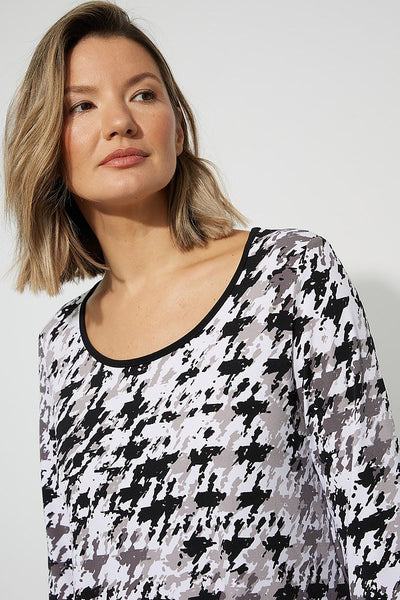 Joseph Ribkoff Houndstooth Top Style 223227 Close-up.