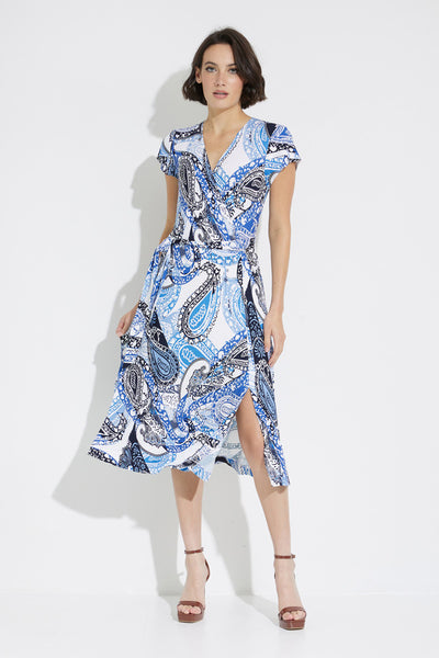 Joseph Ribkoff Paisley Print Wrap Dress Style 231298 Full.