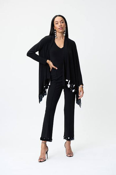 Joseph Ribkoff Sequin Trim Pants Style 224290 Full.