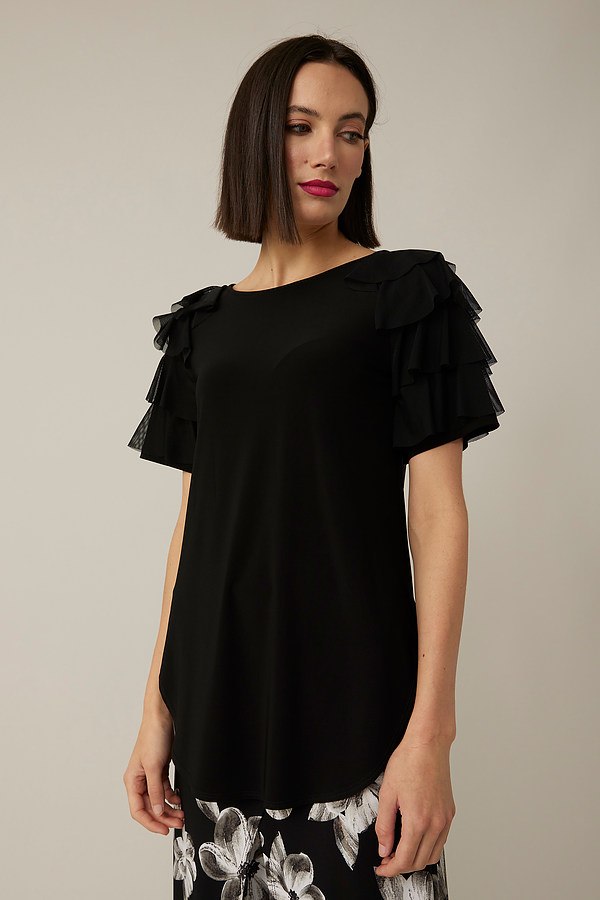 Joseph Ribkoff Tiered Ruffle Sleeve Top Style 221048 at Village Vogue.