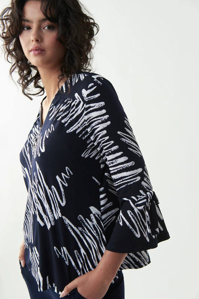 Zip-up Printed Top Style 221190