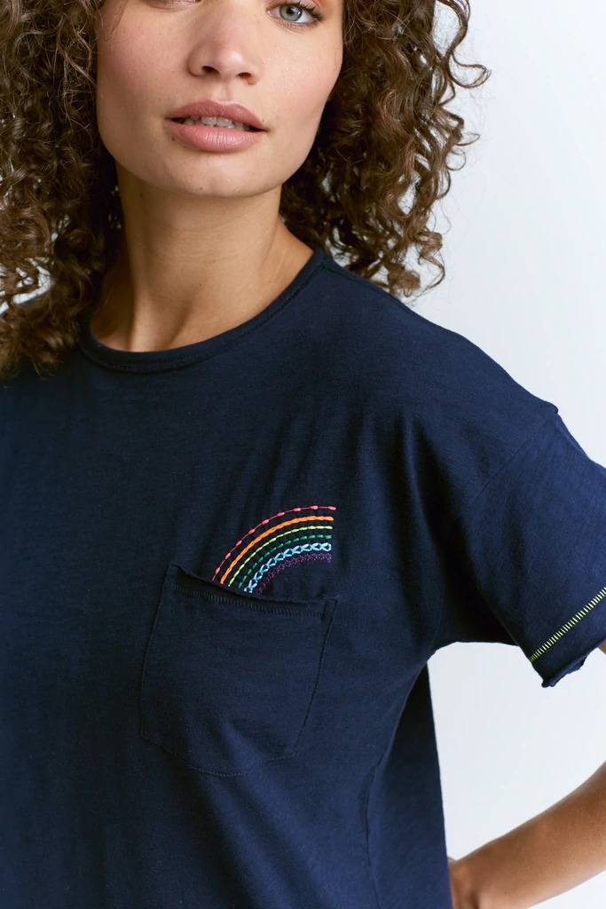 Lisa Todd Pocket Full Tee close-up.