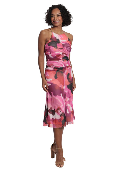 London Times Birdie Mesh Midi Dress