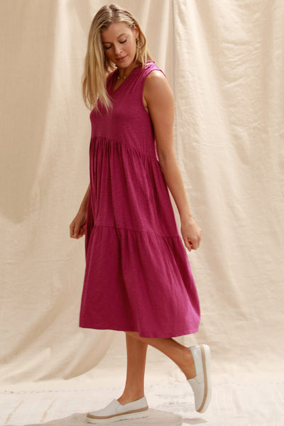 Mododoc Tiered Midi Tank Dress Side.