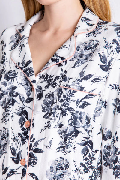 PJ Salvage Black Rose PJ Set Close-up.