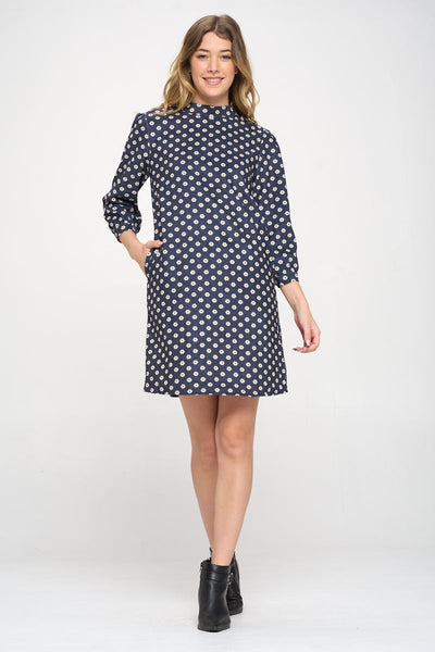 SM Wardrobe Ditsy Print Corduroy Shift Dress Full.