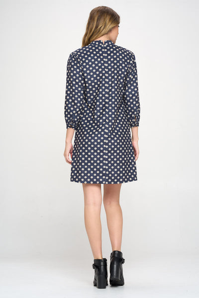 SM Wardrobe Ditsy Print Corduroy Shift Dress Back.