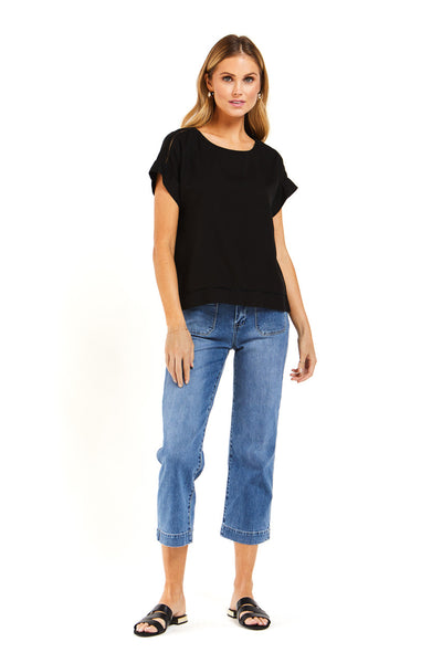 Velvet Heart Arabella Black Trim Detail Top Full.