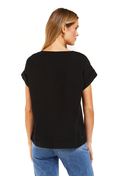 Velvet Heart Arabella Black Trim Detail Top Back.