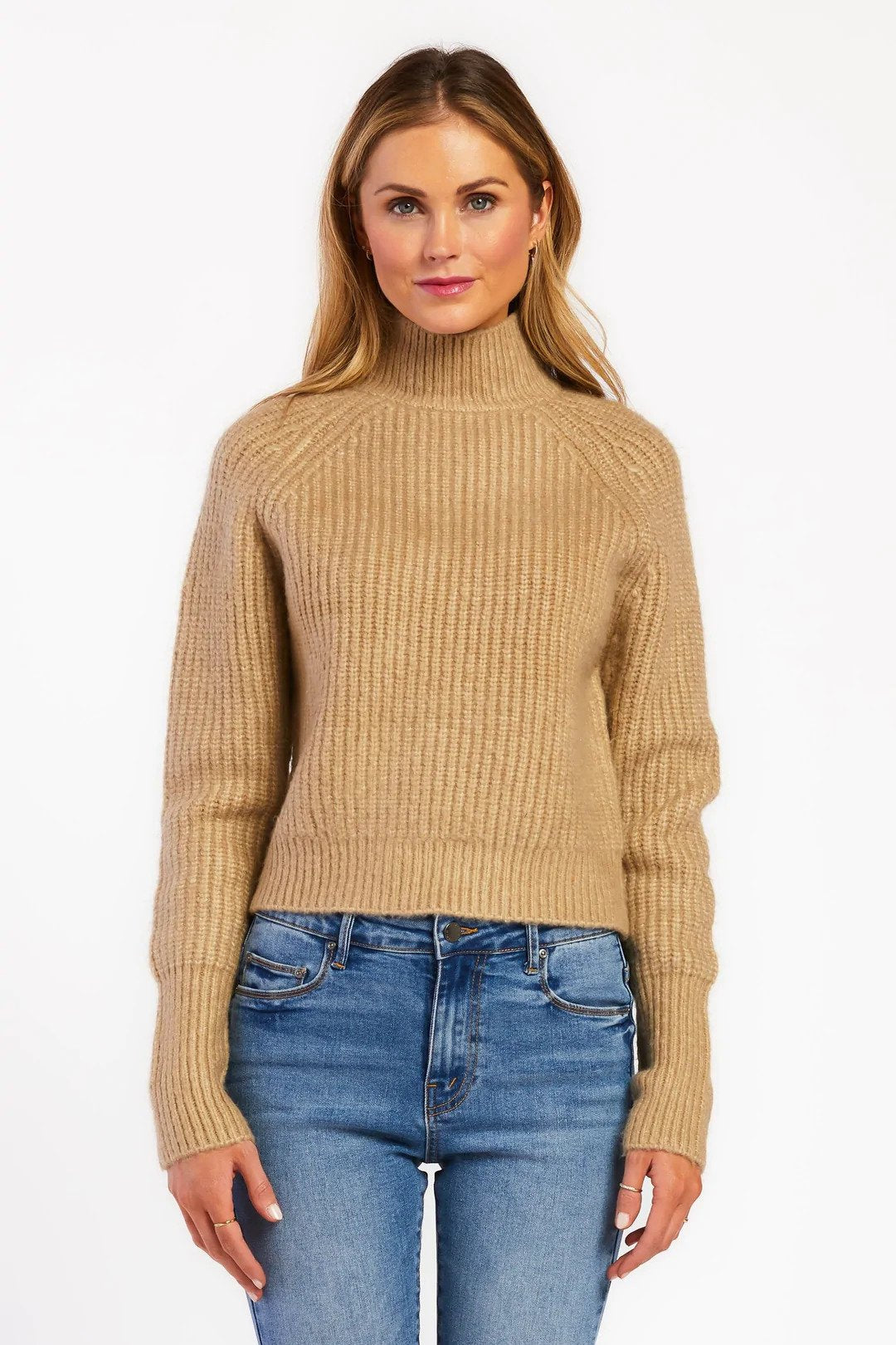 Velvet Heart Harvard Mock Neck Sweater Front.