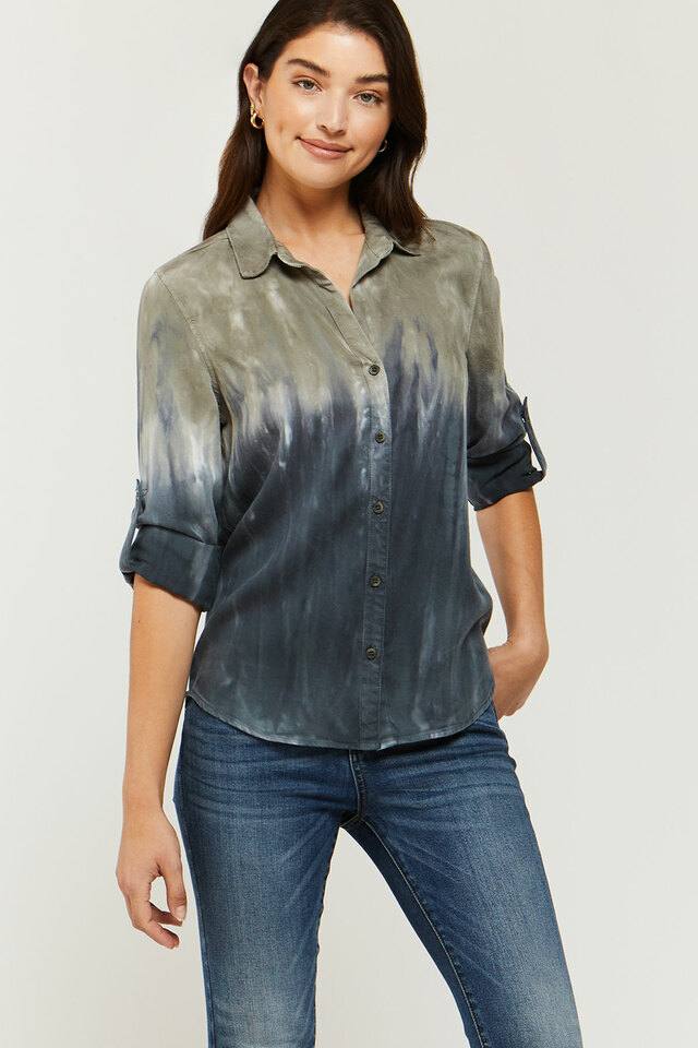 Velvet Heart McKenna Olive Ombre Shirt shop Village Vogue.