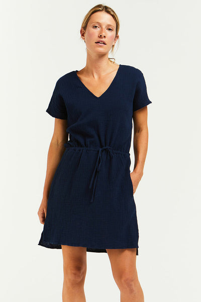 Velvet Heart Melia Dolman Sleeve Dress Indigo Front.