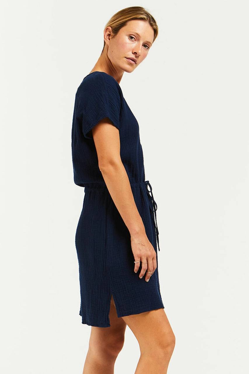 Velvet Heart Melia Dolman Sleeve Dress Indigo Side.