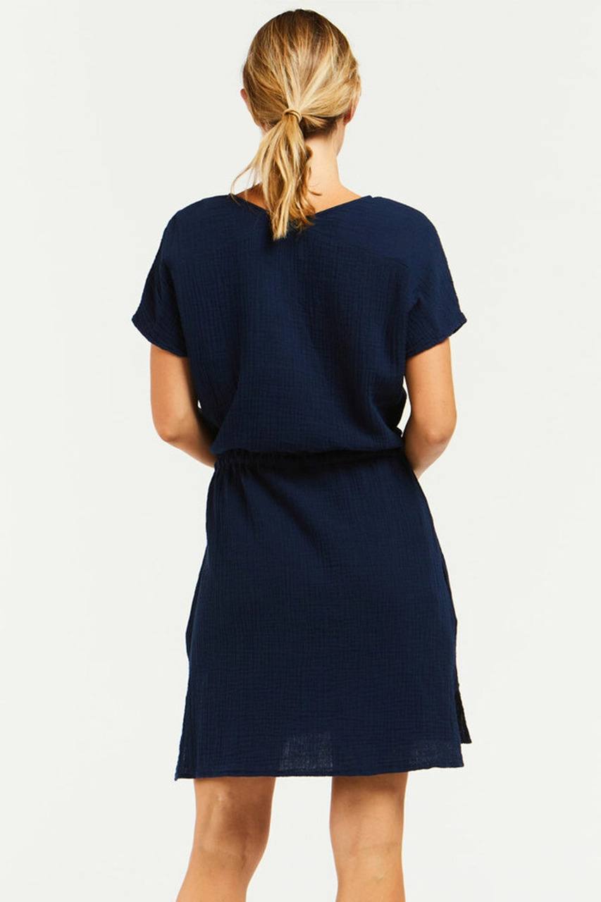 Velvet Heart Melia Dolman Sleeve Dress Indigo Back.