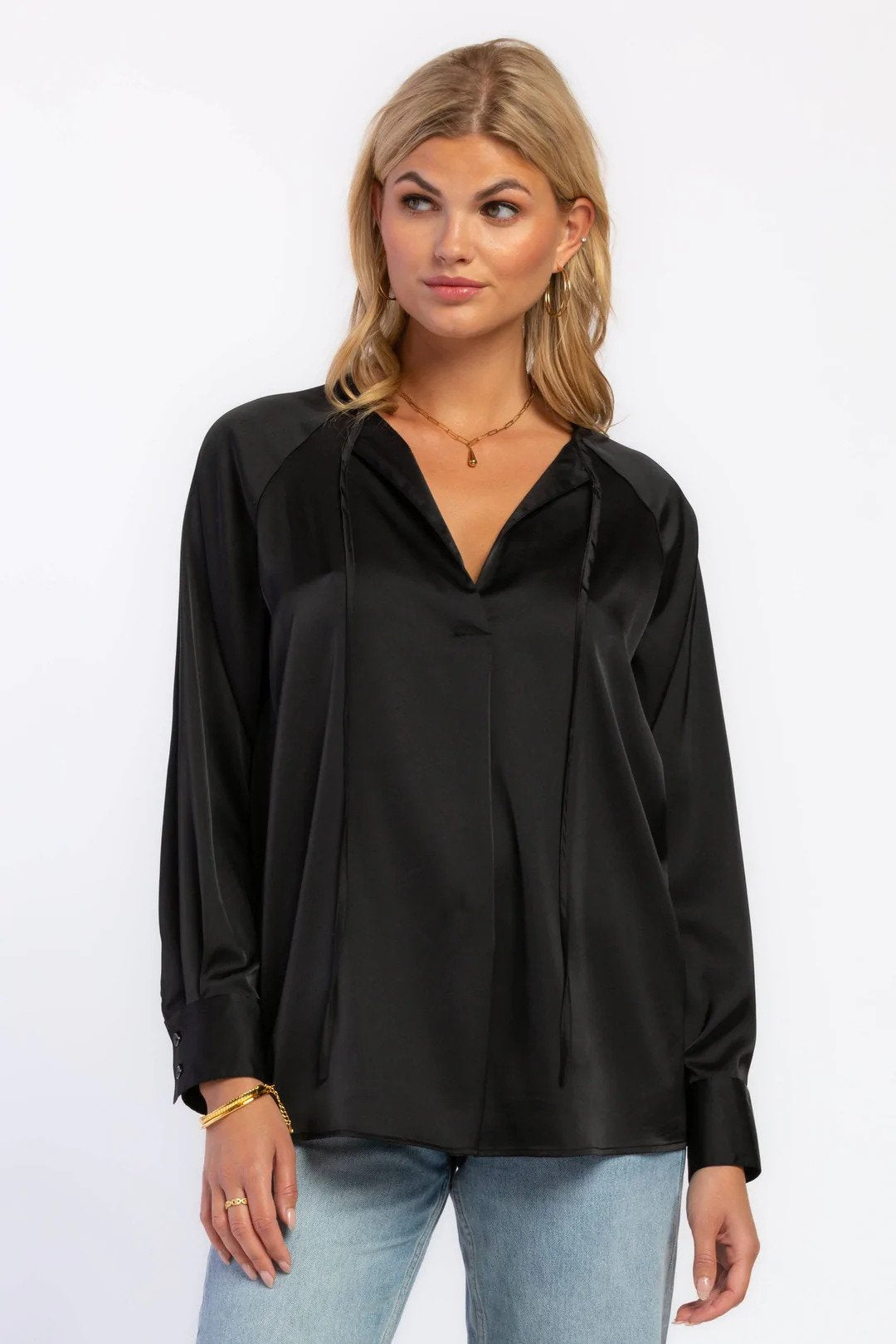 Velvet Heart River Split Neck Top Front.